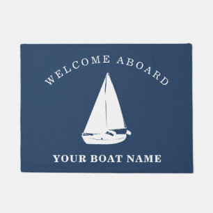 Nautisch welkom aan boord gepersonaliseerde bootna deurmat
