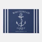 Nautisch welkom familienaam anker marine blauw deurmat (Voorkant)