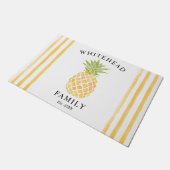 Nautisch welkom familienaam anker wit deurmat (Schuin)