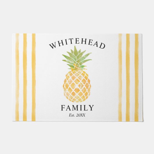 Nautisch welkom familienaam anker wit deurmat (Voorkant)