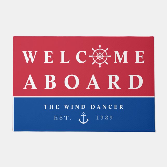 Nautisch welkomstbord naambord toevoegen deurmat (Voorkant)