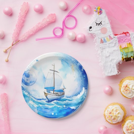 Nautisch welkomstfeest: Boy Baby shower Papieren Bordje (Feest)