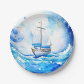 Nautisch welkomstfeest: Boy Baby shower Papieren Bordje (Voorkant)