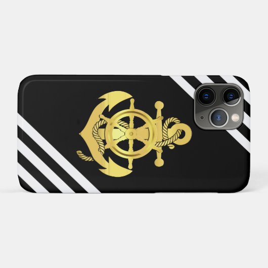 Nautisch wiel/ankerband/goudband Case-Mate iPhone case (Achterkant (horizontaal))