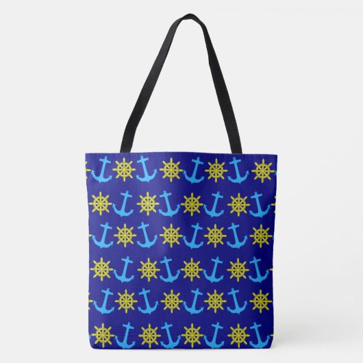 Nautisch wiel- en Ankerpatroonventilator Tote Bag (Voorkant)