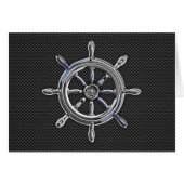 Nautisch wiel op koolstofvezeldecor (Voorkant Horizontaal)