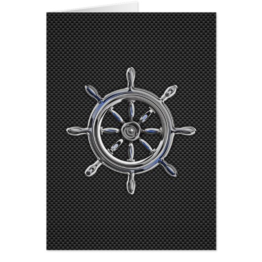 Nautisch wiel op koolstofvezeldecor (Voorkant)