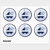 Nautisch/William/Sailboat/Stickers/Cupcake Topper Ronde Sticker (Vel)