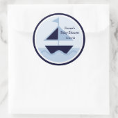 Nautisch/William/Sailboat/Stickers/Cupcake Topper Ronde Sticker (Tas)