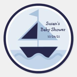 Nautisch/William/Sailboat/Stickers/Cupcake Topper Ronde Sticker