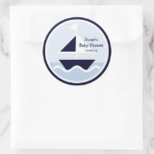 Nautisch/William/Sailboat/Stickers/Cupcake Topper Ronde Sticker (Tas)
