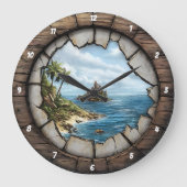 Nautisch Window Island Ontsnapping Rustieke Kust Grote Klok (Voorkant)