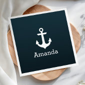 Nautisch wit anker blauw ombre gepersonaliseerde n servetten
