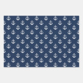 Nautisch wit anker op een blauw marineschandaal inpakpapier vel (Voorkant)
