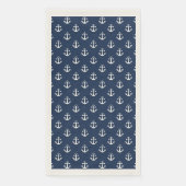 Nautisch wit anker op een blauw marineschandaal servet (Voorkant)