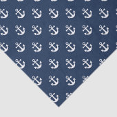 Nautisch wit anker op een blauw marineschandaal tissuepapier (Detail)