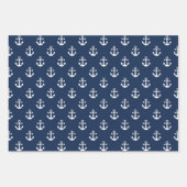 Nautisch wit anker op een rode achtergrond inpakpapier vel (Voorkant 3)