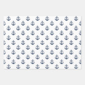 Nautisch wit anker op een rode achtergrond inpakpapier vel (Voorkant 2)