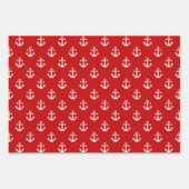 Nautisch wit anker op een rode achtergrond inpakpapier vel (Voorkant)