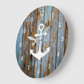 nautisch wit anker op krashout grote klok (Hoek)
