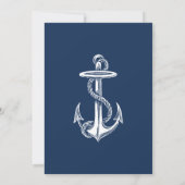 Nautisch wit anker op Navy verjaardagsfeestje Kaart (Achterkant)