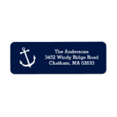 Nautisch wit anker strandhuis eenvoudig klassiek etiket (Voorkant)