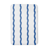 Nautisch wit en blauw zee golven patroon modern badmat (Voorkant Verticaal)