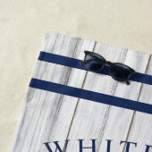 Nautisch wit hout aangepaste familie anker strandlaken (In situ)