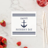 Nautisch Wit Marine Blauw Anker Happy Fathers Day Servet (Insitu)