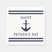 Nautisch Wit Marine Blauw Anker Happy Fathers Day