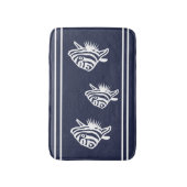 Nautisch Wit op Navy Angelfish Kust Badmat (Voorkant Verticaal)