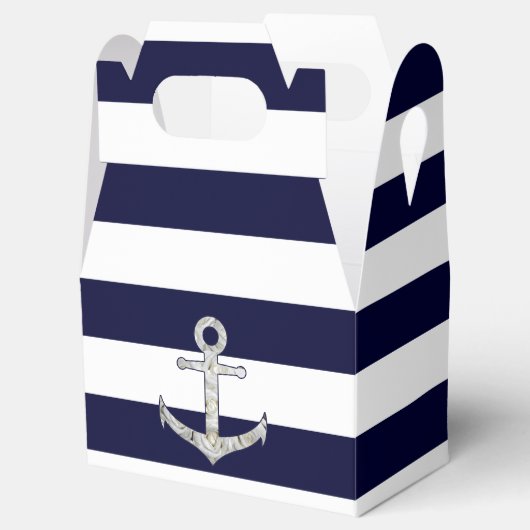 Nautisch wit roos anker bedankdoosjes (Geopend)