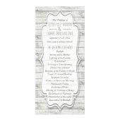 Nautisch witgekalkt houten strand huwelijksprogram reclamekaart (Voorkant)