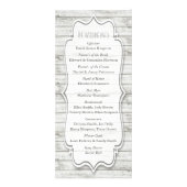 Nautisch witgekalkt houten strand huwelijksprogram reclamekaart (Achterkant)