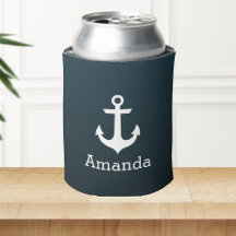 Nautisch witte anker blauwe ombre persoonlijke naa