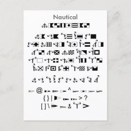 Nautisch - Zazle-lettertypemonsteringsblad met gid Briefkaart