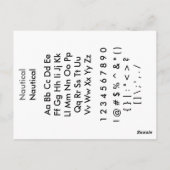 Nautisch - Zazle-lettertypemonsteringsblad met gid Briefkaart (Achterkant)