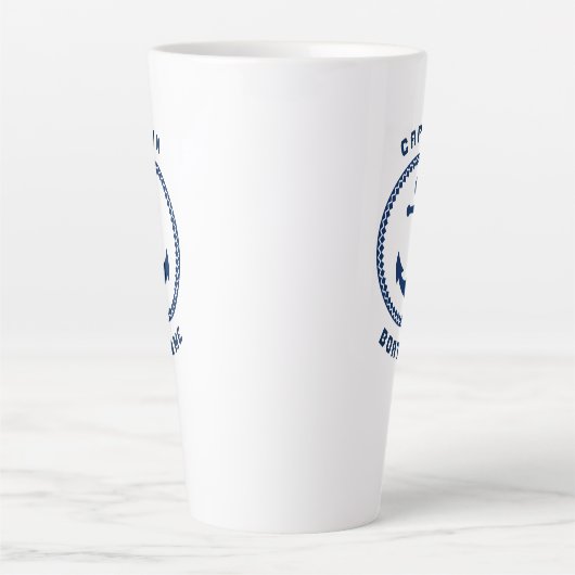 Nautisch Zee Anchor Captain & Boat of Naam 2 zijdi Latte Mok (Voorkant)