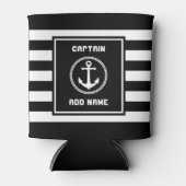 Nautisch Zee Anchor Captain Naam of Boot gestript Blikjeskoeler (Voorkant)