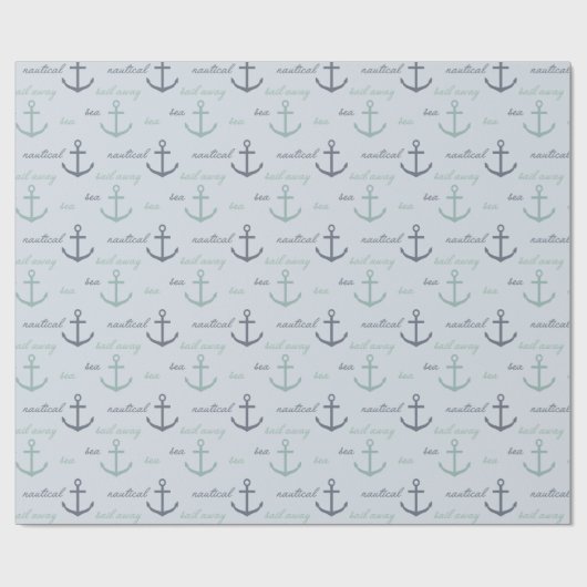 Nautisch Zee Anker Cadeaupapier (Vlak)