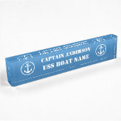 Nautisch Zee Anker Captain and Boat Naambordje