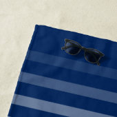 Nautisch Zee Anker Jouw naam of Boat Navy Blue Strandlaken (In situ)