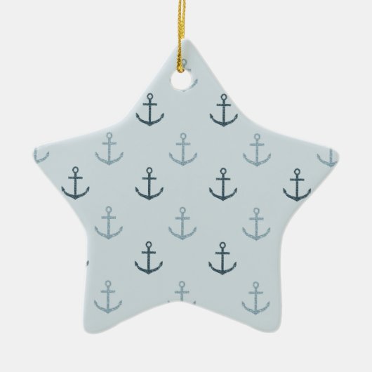 Nautisch Zee Ankers Keramisch Ornament (Voorkant)