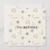 Nautisch Zee Baby shower Kaart (Voorkant)