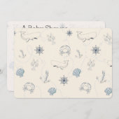 Nautisch Zee Baby shower Kaart (Voorkant / Achterkant)
