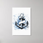nautisch Zee blauw anker Canvas Afdruk (Voorkant)