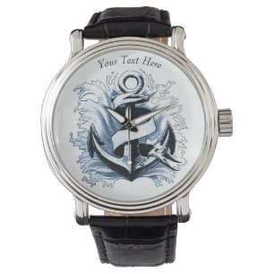 nautisch Zee blauw anker Horloge