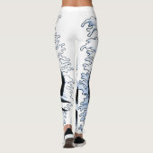 nautisch Zee blauw anker Leggings (Achterkant)