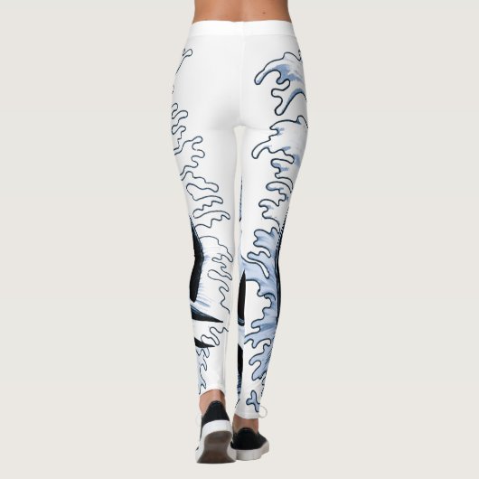 nautisch Zee blauw anker Leggings (Achterkant)