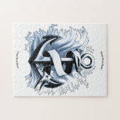 nautisch Zee blauw anker Legpuzzel (Horizontaal)